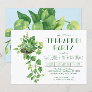 Terrarium Party Invitation Kaart