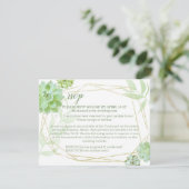 Terrarium Succulent Bruiloft RSVP & Accommodaties Kaartje (Staand voorkant)
