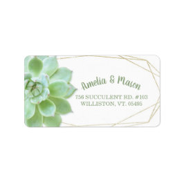 Terrarium Succulent Wedding Address Etiket