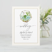 Terrarium Tuin Bruiloft Foto en QR-code Kaart (Staand voorkant)