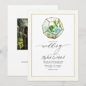 Terrarium Tuin Bruiloft Foto en QR-code Kaart (Voorkant / Achterkant)
