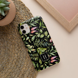 Terrarium Watercolor Botanisch Patroon Monogram iPhone 16 Hoesje