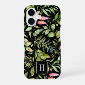 Terrarium Waterverf Botanische Patroonmonogram iPhone 16 Hoesje (Achterkant)