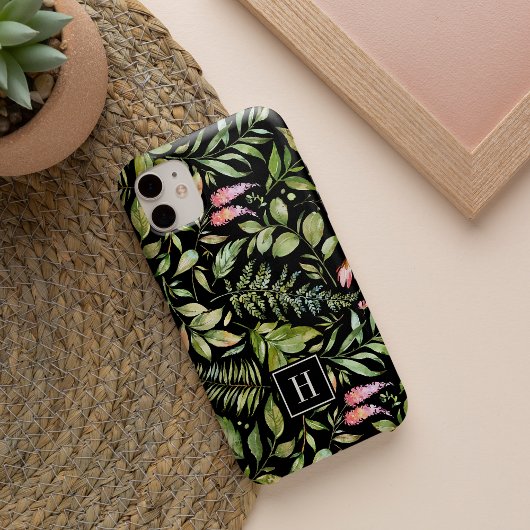 Terrarium Waterverf Botanische Patroonmonogram iPhone 16 Hoesje