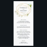 Terrarium Wedding Menu Card<br><div class="desc">Onze tuin chique bruiloft menu beschikt over uw voorgerechten, voorgerechten en desserts in elegante letters, met uw namen en trouwdatum omringd door een gouden geometrische rand geaccentueerd met weelderige groene waterverf gebladerte. Coördineert met ons Terrarium bruiloft collectie. Gebruik de velden sjabloon om uw menugegevens toe te voegen en klik vervolgens...</div>
