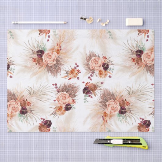 Terrarotabloemen Pampasgras Tropisch Boheems Tissuepapier (Craft)