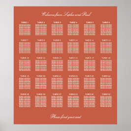 Terrarotta 30 Tafel Trouw Stoelen Plattegrond Post Poster