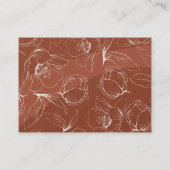 Terrarotta bloem boho bruiloft details informatiekaartje (Achterkant)