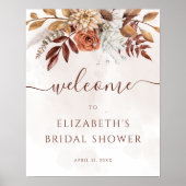 Terrarotta bloem boho herfst bruiloft feestelijke  poster (Voorkant)