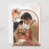 Terrarotta Bloem Cactus Woestijn Foto Bruiloft Save The Date (Achterkant)