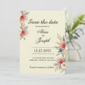Terrarotta bloemen Bloem Bewaar de datum Save The Date (Staand voorkant)