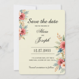 Terrarotta bloemen Bloem Bewaar de datum Save The Date