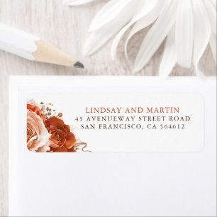 Terrarotta Bloemen Elegante Boho Label