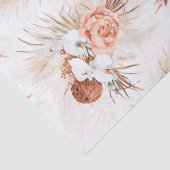 Terrarotta Bloemen Pampas Gras Tropisch Boheems  Tissuepapier (Detail)