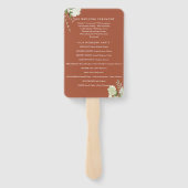 Terrarotta bloemenslinger lichtjes huwelijksprogra handwaaier (Achterkant)