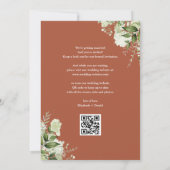 Terrarotta bloemenslinger verlichtings QR-code bru Save The Date (Achterkant)