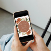 Terrarotta Boheemse Bloemen Save the Date Uitnodig Kaart