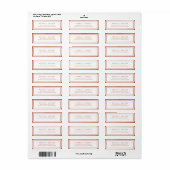 Terrarotta minimalist trouwadreslabel etiket (Full Sheet)