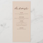 Terrarotta Minimalistische Boho Elegante Moderne T Menu (Voorkant)