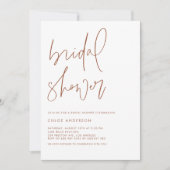 Terrarotta minimalistische handgeschreven bruidsdo kaart (Voorkant)