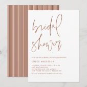 Terrarotta minimalistische handgeschreven bruidsdo kaart (Voorkant / Achterkant)