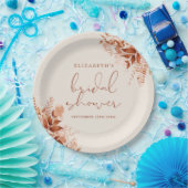 Terrarotta rustieke bloemige bruiloft feest papieren bordje (Feest)