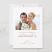 Terrarotta waterverf bloem bruiloft bedankje bedankkaart (Achterkant)