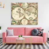 Terrarum Orbis Tabula Canvas Afdruk (Insitu (Woonkamer))