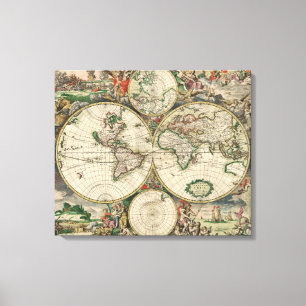 Terrarum Orbis Tabula Canvas Afdruk