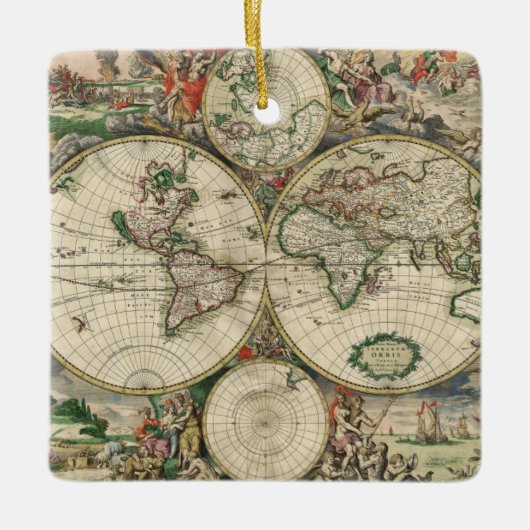Terrarum Orbis Tabula Keramisch Ornament (Voorkant)