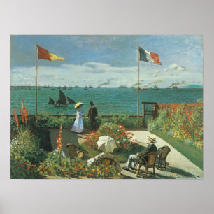 Terras aan de zee door Claude Monet Poster