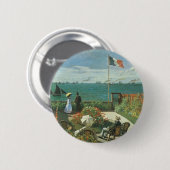 Terras aan de zijkant van Claude Monet Ronde Button 5,7 Cm (Voorkant /achterkant)