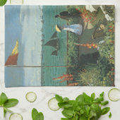 Terras aan de zijkant van Claude Monet Theedoek (Gevouwen)