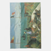 Terras aan de zijkant van Claude Monet Theedoek (Verticaal)