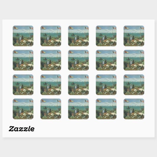 Terras aan de zijkant van Claude Monet Vierkante Sticker (Vel)