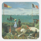 Terras aan de zijkant van Claude Monet Vierkante Sticker (Voorkant)
