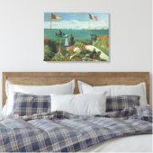 Terras bij de zee door Claude Monet Canvas Afdruk (Insitu (Slaapkamer))