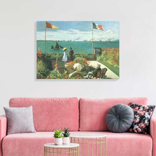 Terras bij de zee door Claude Monet Canvas Afdruk (Insitu (Woonkamer))