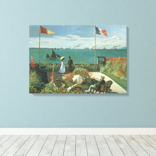 Terras bij de zee door Claude Monet Canvas Afdruk (Insitu (Houten vloer))
