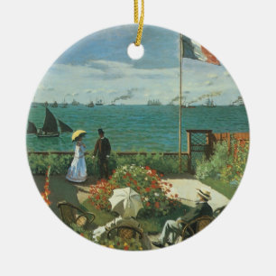 Terras bij de zee door Claude Monet Keramisch Ornament