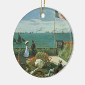 Terras bij de zee door Claude Monet Keramisch Ornament (Links)