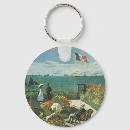 Terras bij de zee door Claude Monet Sleutelhanger (Voorkant)