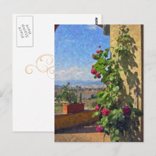 Terras bij het Briefkaart Villa Poggio SanFelice (Voorkant / Achterkant)