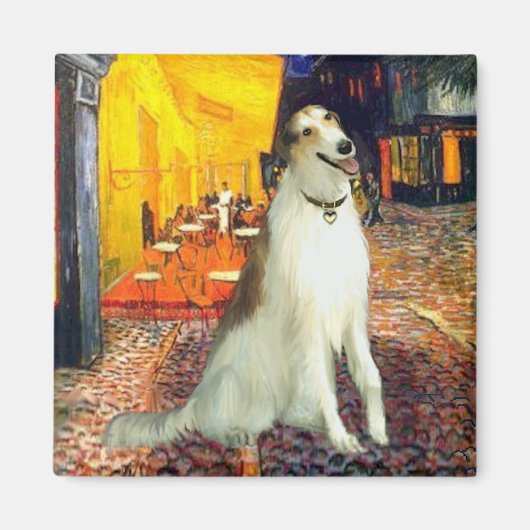 Terras Café - Borzoi Magneet (Voorkant)