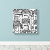 Terras Huis #11 Canvas Afdruk (Insitu (Houten vloer))