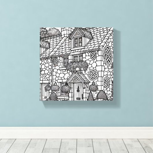 Terras Huis #12 Canvas Afdruk (Insitu (Houten vloer))