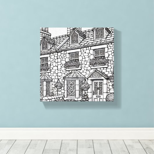 Terras Huis #14 Canvas Afdruk (Insitu (Houten vloer))