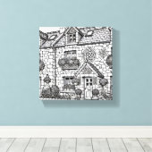 Terras Huis #20 Canvas Afdruk (Insitu (Houten vloer))