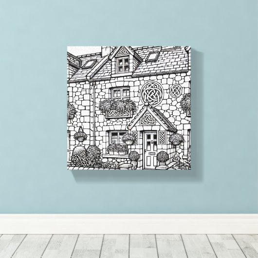 Terras Huis #20 Canvas Afdruk (Insitu (Houten vloer))