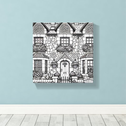 Terras Huis #21 Canvas Afdruk (Insitu (Houten vloer))